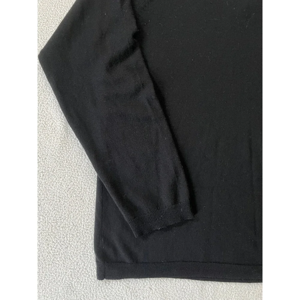 Banana Republic Mens XL Polo Sweater Black Extra Fine Italian Merino Wool Prep